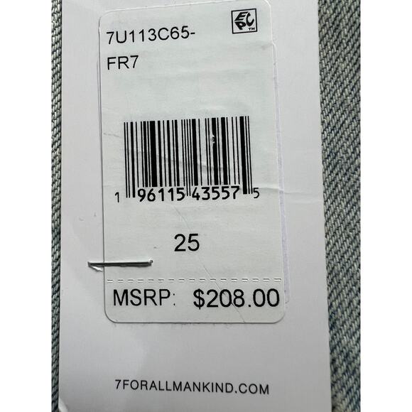 7 FOR ALL MANKIND WOMENS 25 HIGH RISE ANKLE LOGAN STOVEPIPE JEANS FROST BLUE NEW - Picture 11 of 12